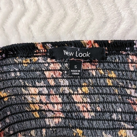 New Look Mini Dress Womens S Black Floral Spaghetti Strap Sweetheart Cute Chic - Picture 10 of 11